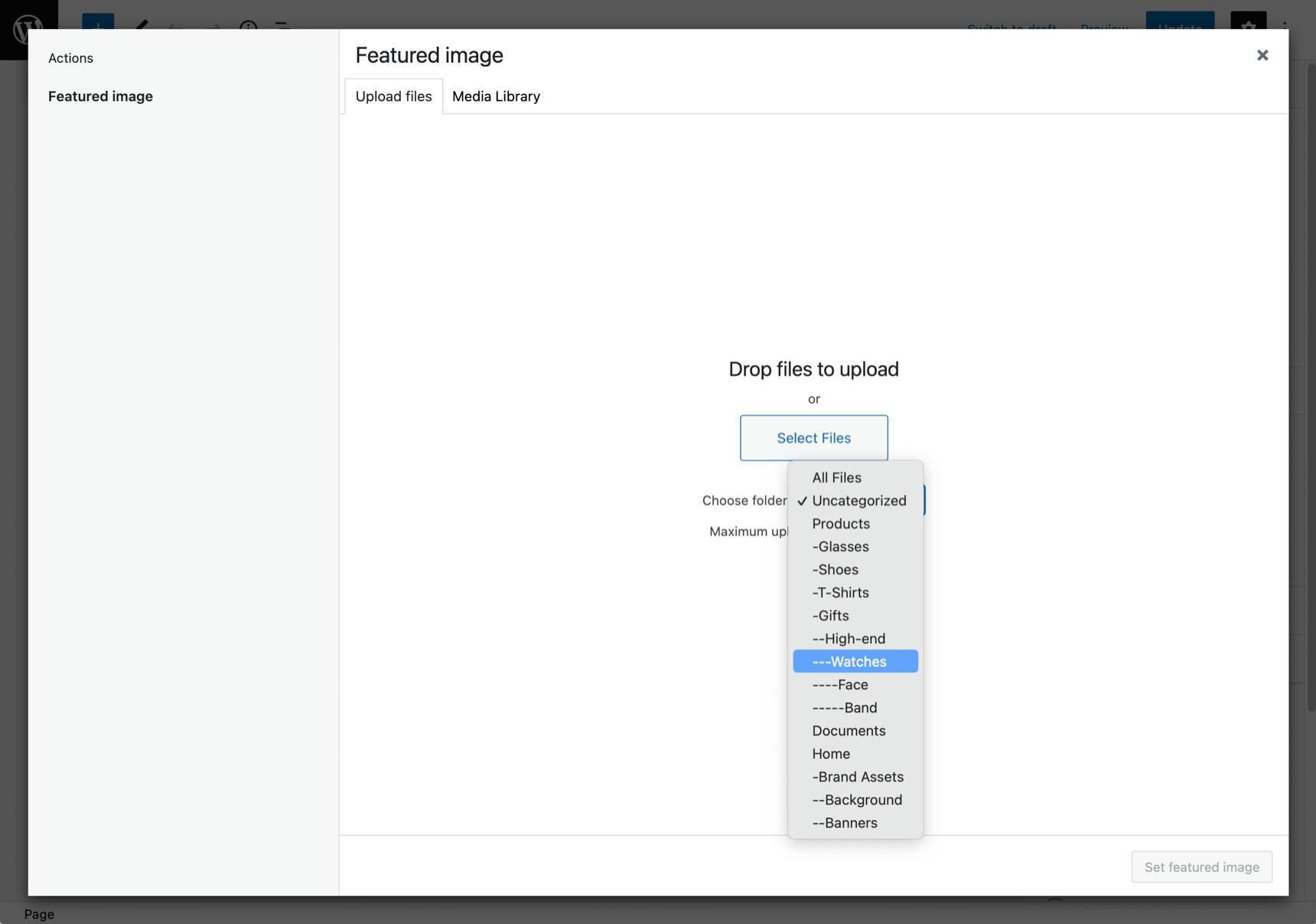 WP Media Folders Upload New Media