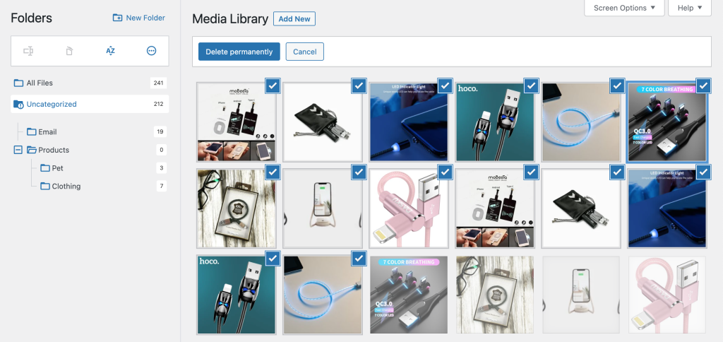 Bulk-select-media-file-in-catfolder