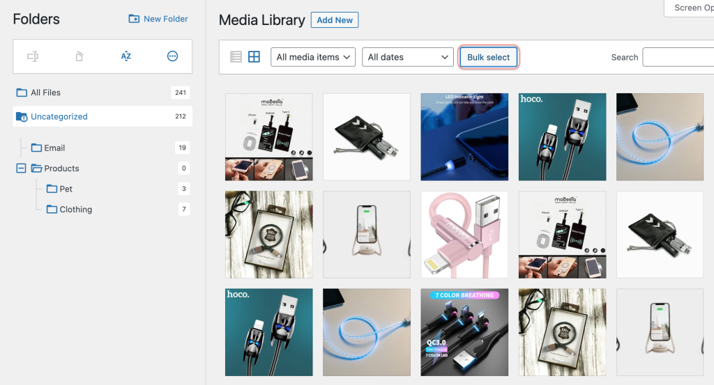 Bulk-selection-of-media-file-in-catfolder