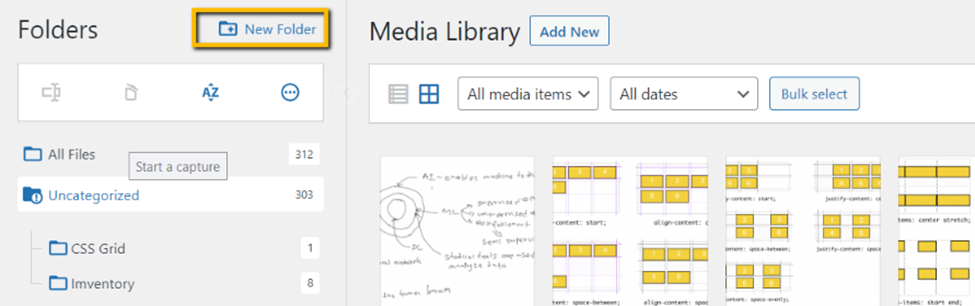 Creating-a-folder-in-the-media-file-page-in-catfolder