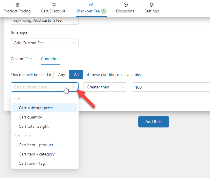 cart conditions - add cash on delivery extra fee in woocommerce