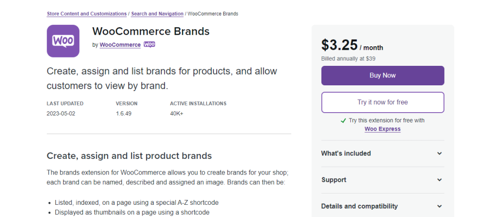 WooCommerce brands