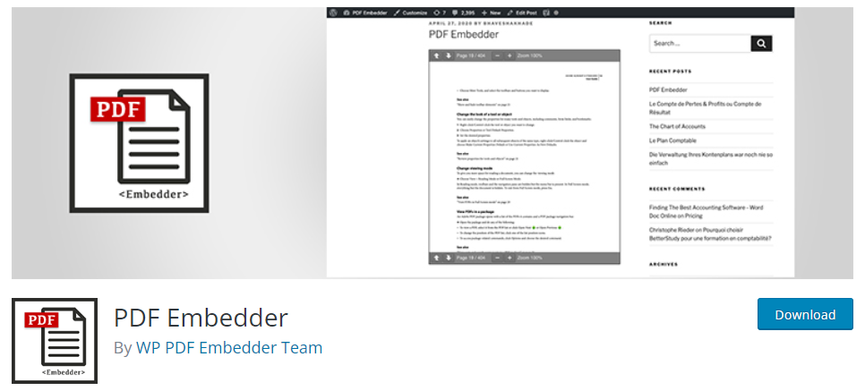 PDF Embedder plugin - embed PDF in Elementor