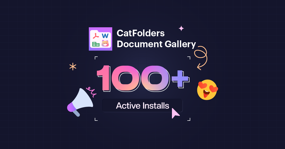 Pawsome News! CatFolders Document Gallery Roars to 100+ Active Installs