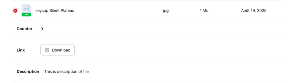 show the file description column in the CatFolders Documemt Gallery