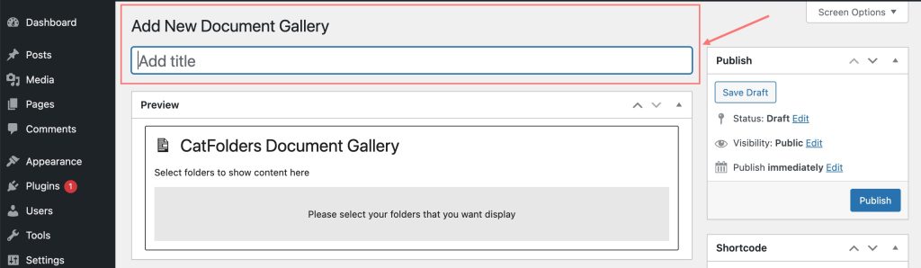 Add title for document gallery