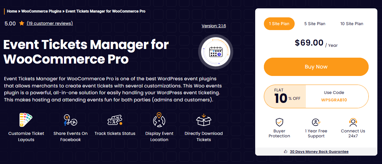 Event Tickets Manager for WooCommerce Pro