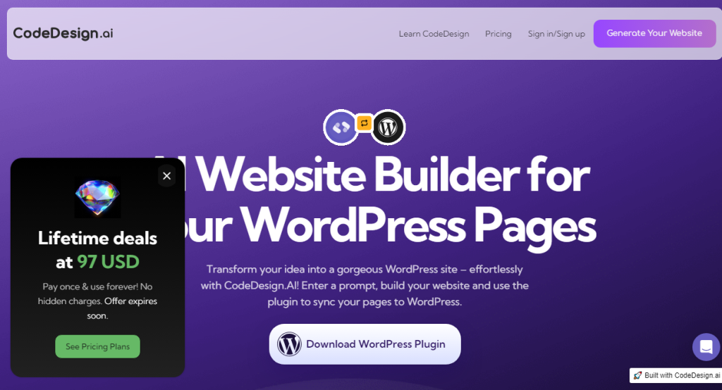 codedesign - wordpress ai website builder