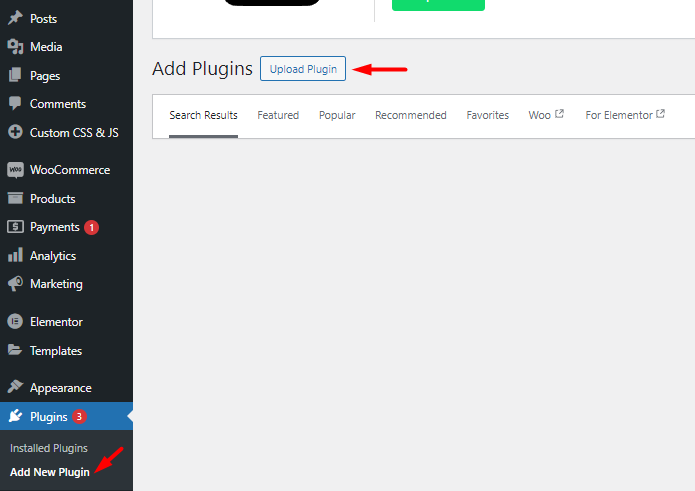 011 select upload plugin button