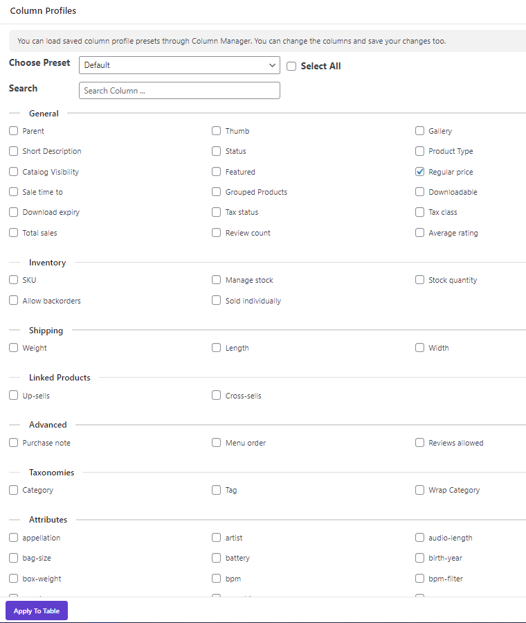 026 column manager form