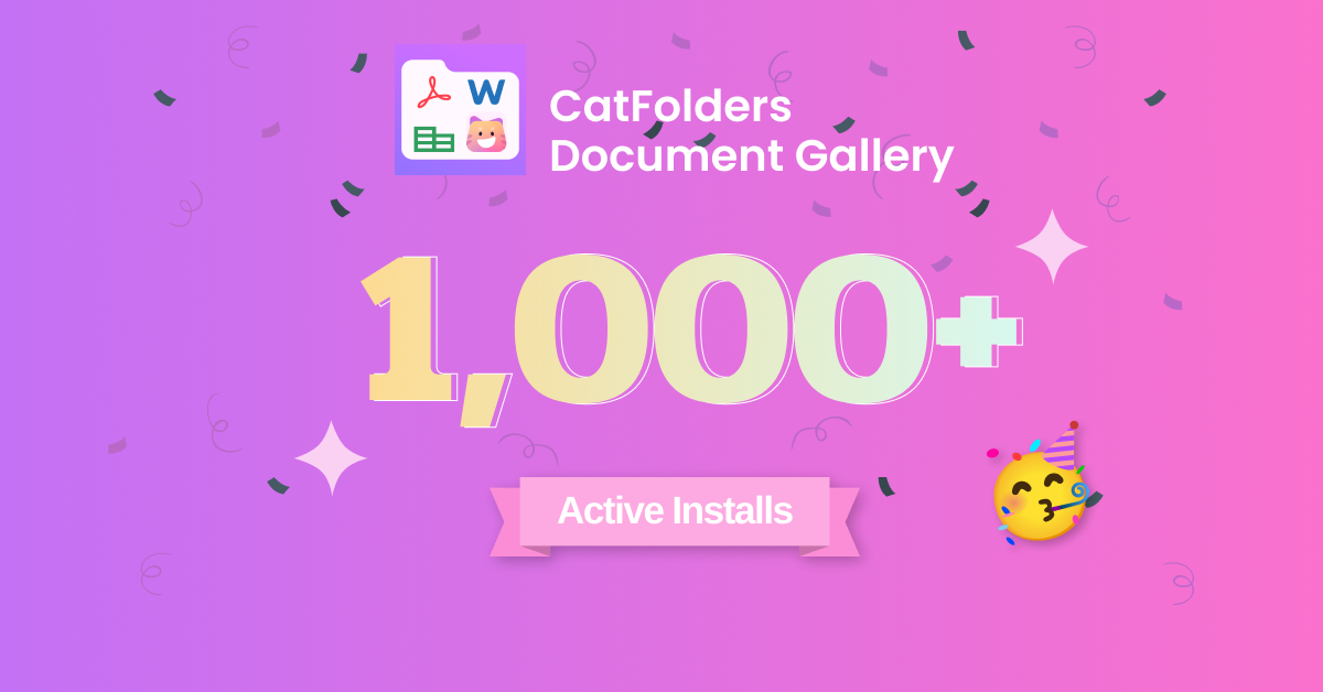 CatFolders Document Gallery Achieves a New Milestone: 1,000 Active Users Strong