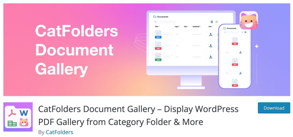 CatFolders Document Gallery plugin