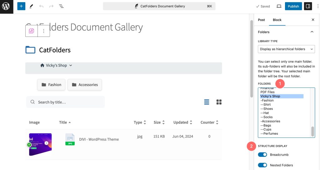 General set up for hierarchical folders