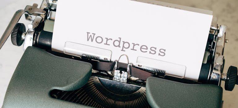 a typewriter with a page that says WordPress