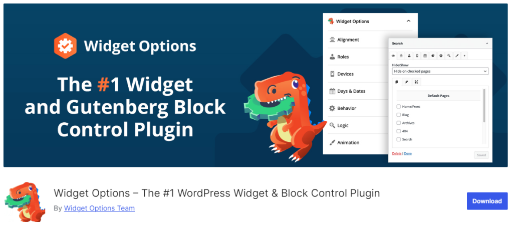 widget options