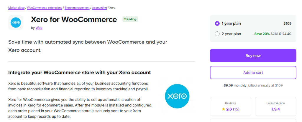 Xero - accounting plugins for woocommerce