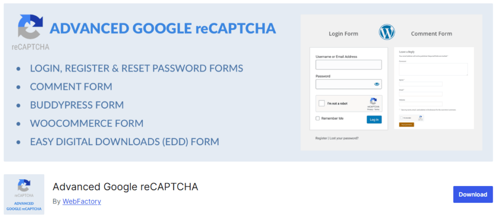 Advanced Google reCAPTCHA - recaptcha for woocommerce