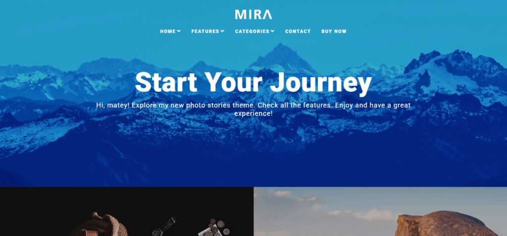 Mira - Photo Travel Blog WordPress Theme