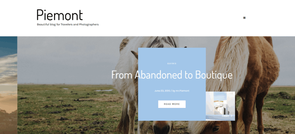 Piemont - Travel & Lifestyle Blog Theme