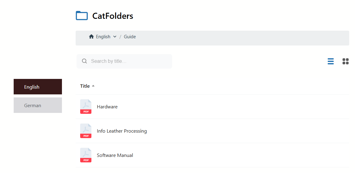 Multilingual categories are shown on a specific page