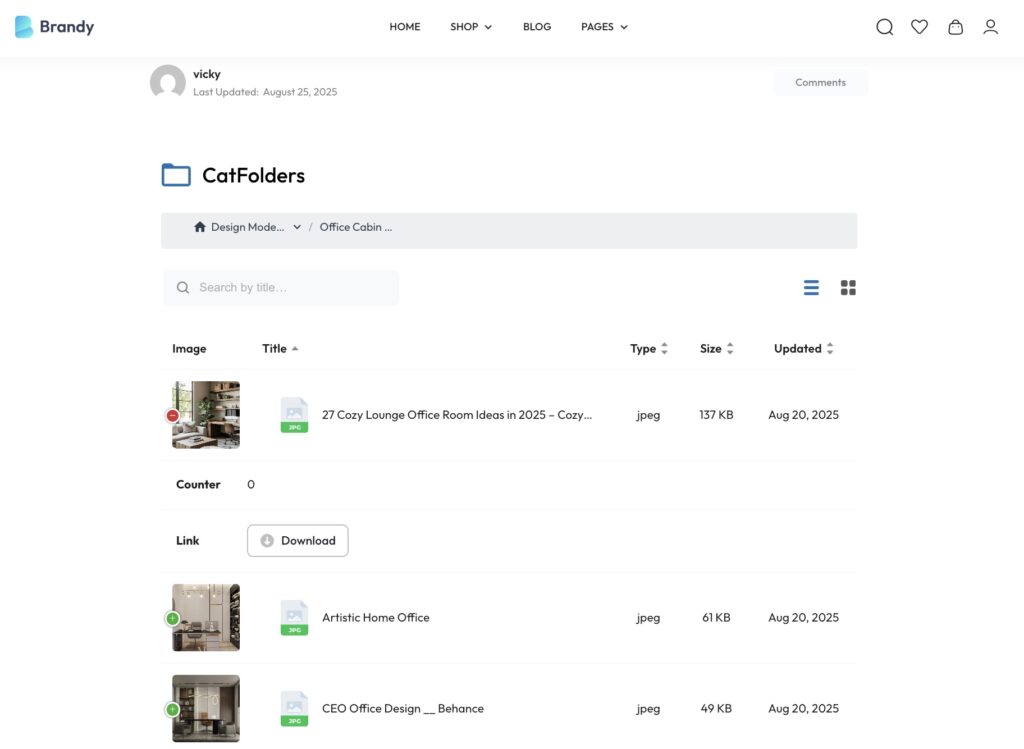Column to show the information in CatFolders Document Gallery