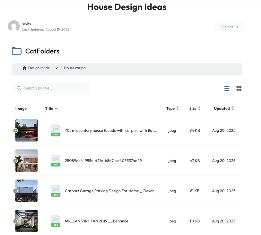 The gallery on front-end by shortcode