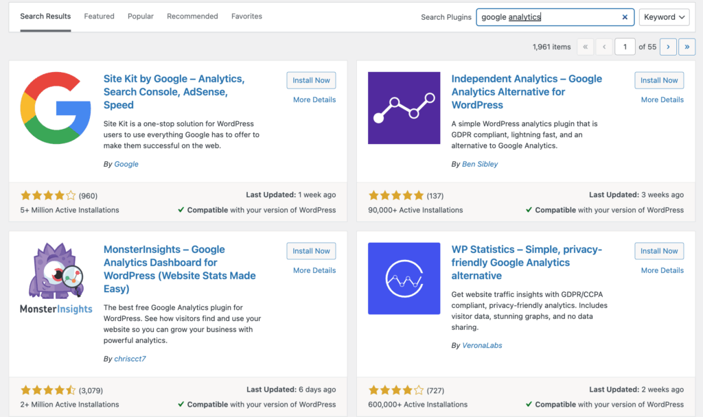 Google Analytics plugins for WordPress