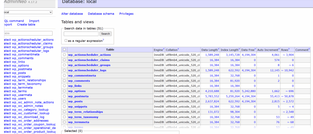 MySQL database - where are wordpress pages stored