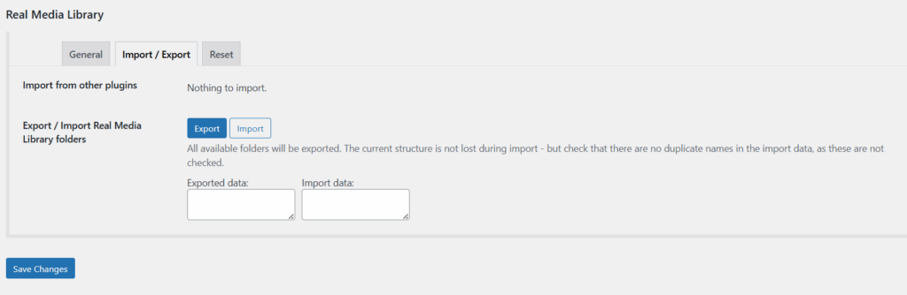 real media library settings