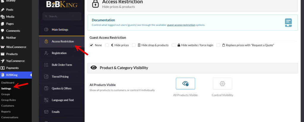 access restrictions