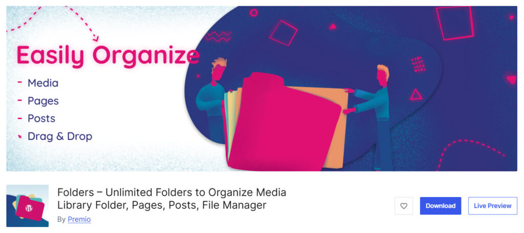 Folders - best WordPress media library plugins