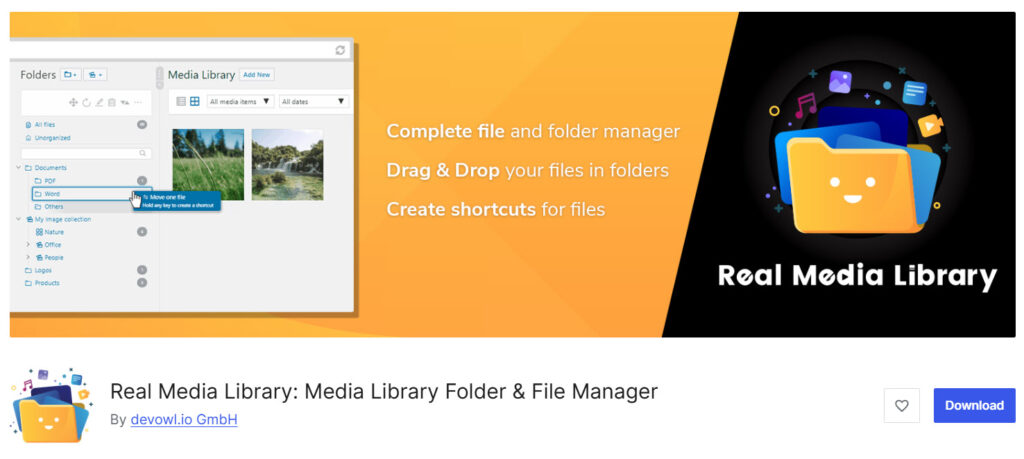 Real Media Library - best WordPress media library plugins